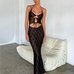 Tiger Mist long lace black dress